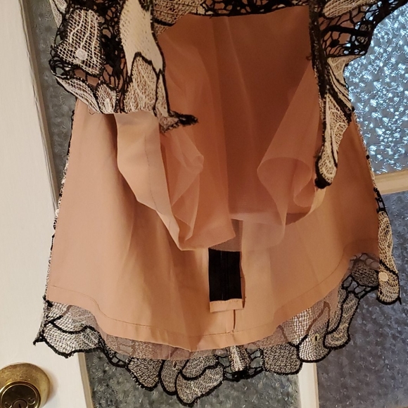 Host Pick BCBG Lace Strapless Knit White Black Nude NWT - Picture 7 of 13